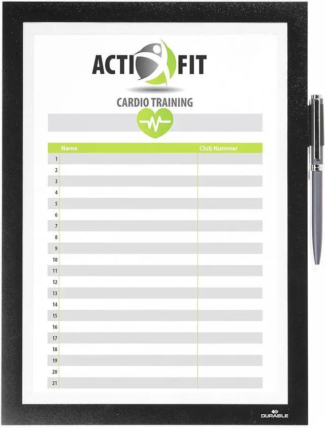 Alt view image 4 of 6 - Durable DURAFRAME Note Self-Adhesive Magnetic Frame | A4 Format in Black | Pack of 1 Frames | Includes Universal Pen Holder |