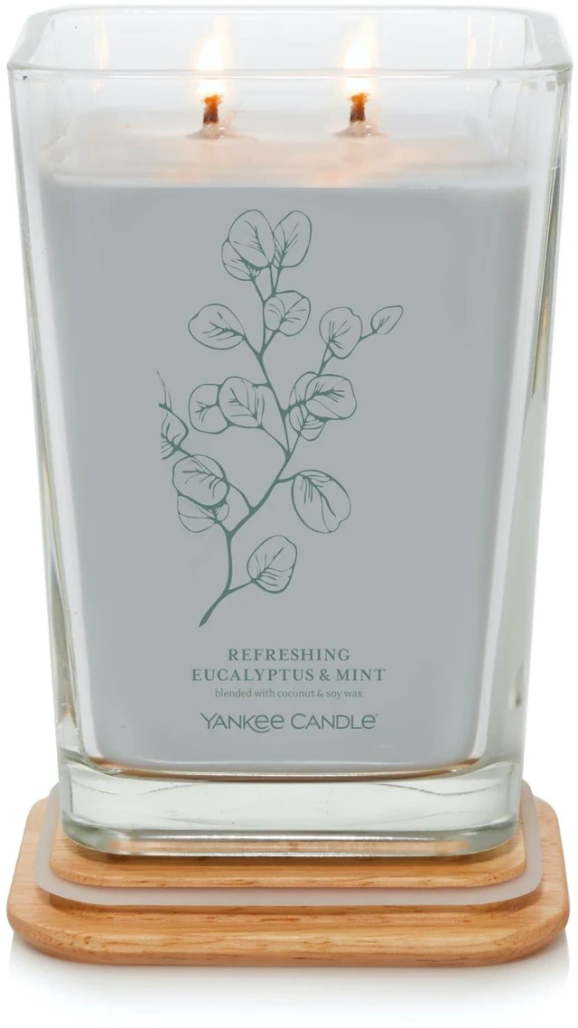 Alt view image 2 of 7 - Yankee Candle Refreshing Eucalyptus & Mint Well Living Collection Large Square Candle 19.5 oz.