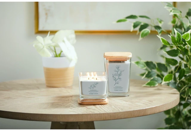 Alt view image 4 of 7 - Yankee Candle Refreshing Eucalyptus & Mint Well Living Collection Large Square Candle 19.5 oz.