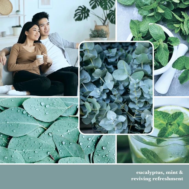 Alt view image 6 of 7 - Yankee Candle Refreshing Eucalyptus & Mint Well Living Collection Large Square Candle 19.5 oz.