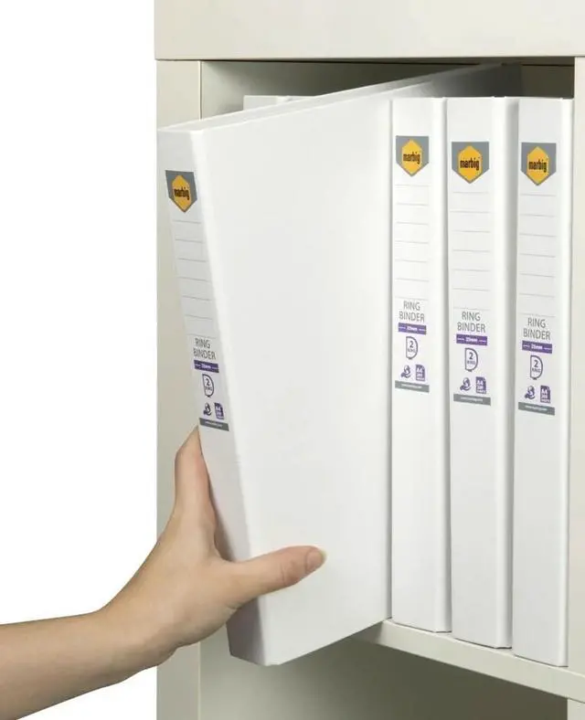 Alt view image 2 of 4 - Marbig 2D Pe Linen Binder, White, 25 mm