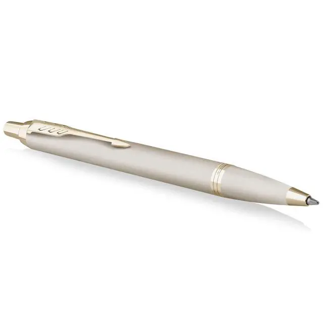 Alt view image 4 of 7 - Parker IM Monochrome Ballpoint Pen Champagne Finish Medium Point Blue Ink Includes Gift Box