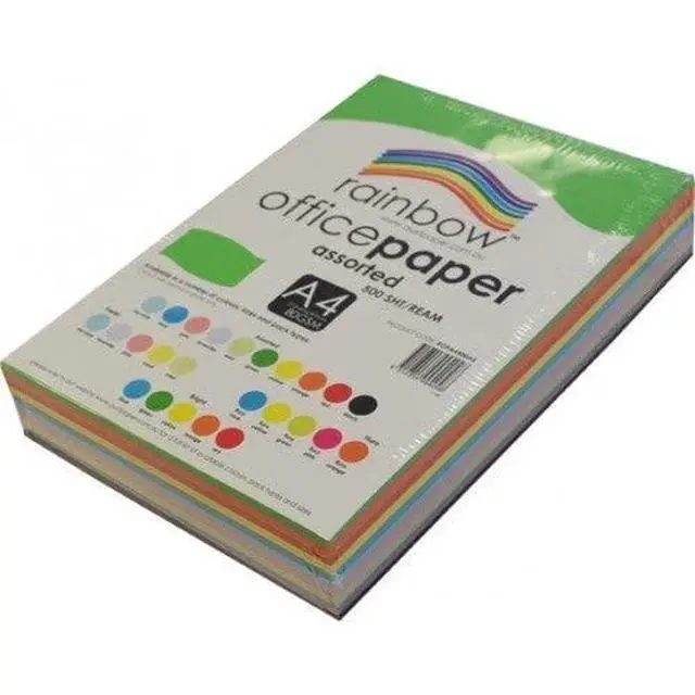 Alt view image 2 of 3 - Rainbow 80GSM A4 Colour Copy Paper 500 Sheets, Assorted