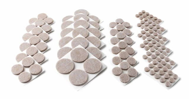 Alt view image 2 of 7 - Felt Pads 162 PCS Beige, Felt Furniture Pads for Protecting Hardwood Floors, Round, Assorted Sizes Value Pack, Self-Stick design, Protecting from nicks, dents and scratches (SP845-NA)