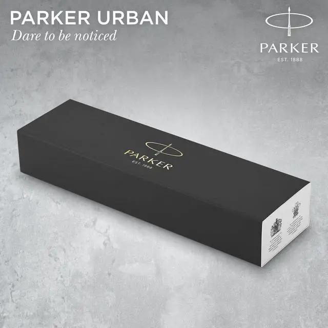 Alt view image 7 of 7 - Parker Urban Twist Ballpoint Pen | Muted Black with Gold Trim | Medium Point Blue Ink Refill | Gift Box