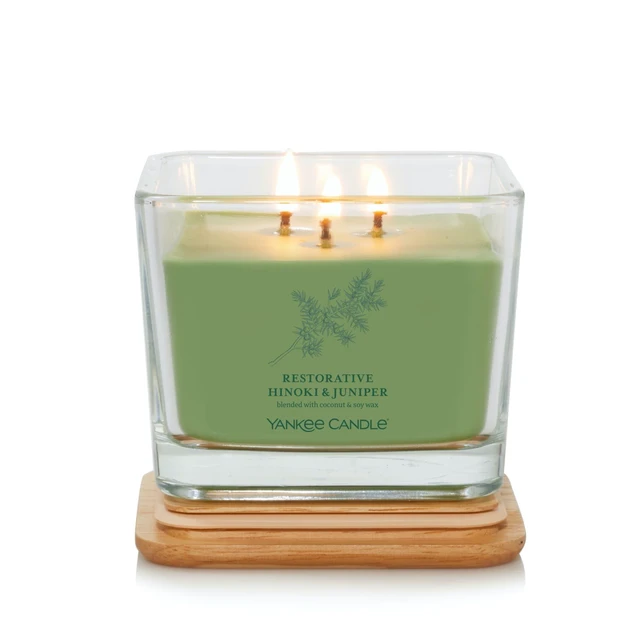Alt view image 2 of 6 - Yankee Candle Restorative Hinoki & Juniper Well Living Collection Medium Square Candle 11.25 oz