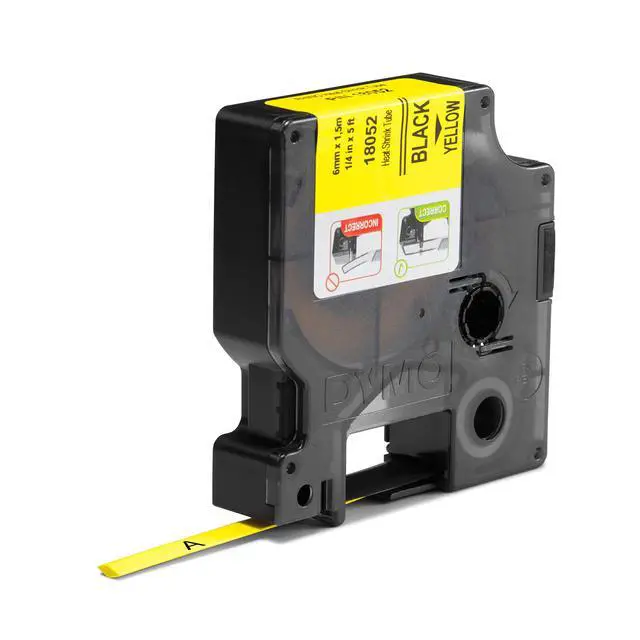 Alt view image 2 of 3 - DYMO Rhino Industrial Heat-Shrink Cable Label Tubes | 6 mm x 1.5 m | Black on Yellow | for Rhino Label Makers