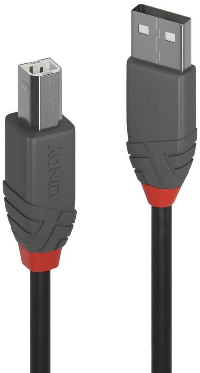 Alt view image 6 of 9 - Lindy 5m USB 2.0 Type A to B Cable, Anthra Line 36675