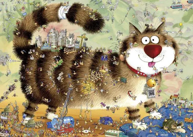 Alt view image 3 of 4 - Heye Cats Life 1000 Piece Marino Degano Jigsaw Puzzle