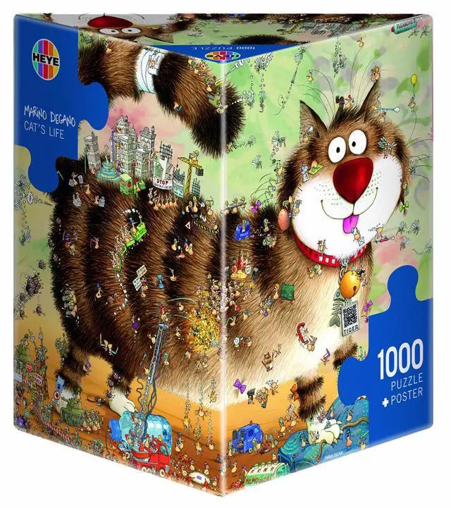 Alt view image 4 of 4 - Heye Cats Life 1000 Piece Marino Degano Jigsaw Puzzle
