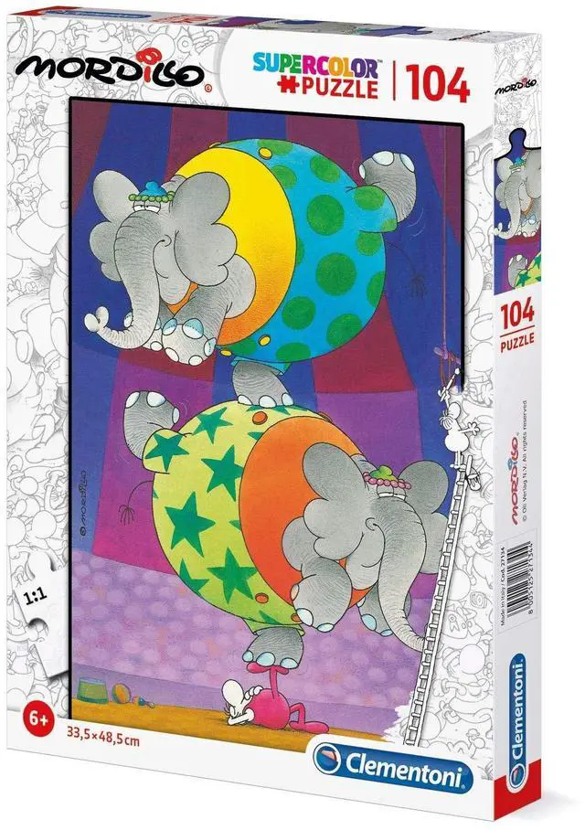 Main image of Clementoni - 27134 - Supercolor Puzzle - Mordillo, The Balance - 104 Pieces - Made in Italy - Jigsaw Puzzle Children Age 6+