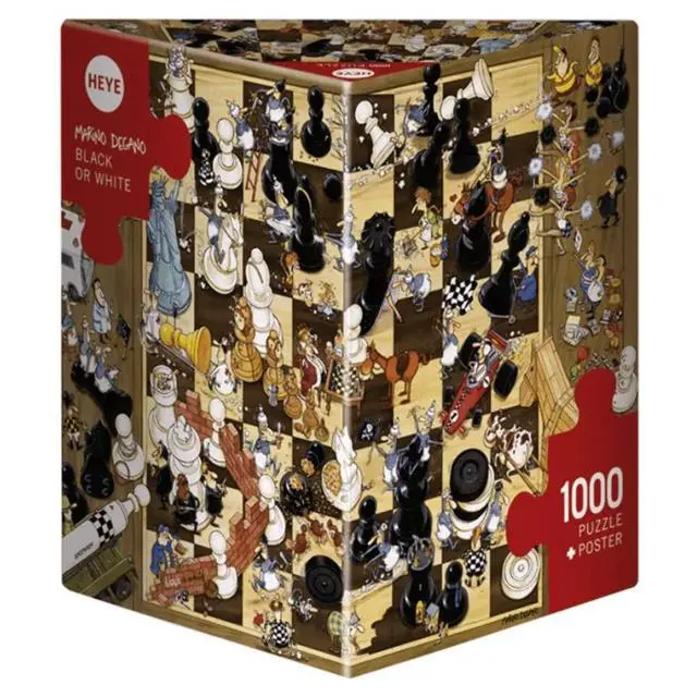 Alt view image 3 of 3 - heye triangular degano puzzles black/white, 1000piece