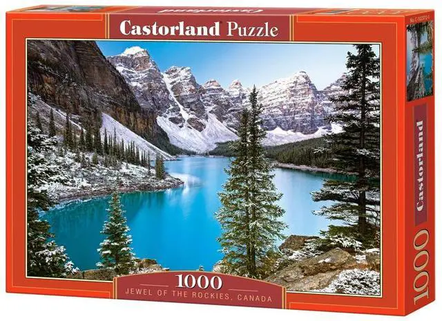 Main image of CASTORLAND 1000 Piece Jigsaw puzzle, The Jewel of the Rockies, Canada, Idyllic Landscape, Mountains and Lake, Adult puzzle, Castorland C-102372-2