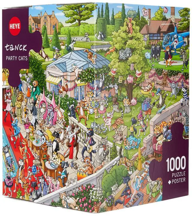 Main image of Heye 29838 Party Cats, Tanck Triangular Puzzles, 50 x 70 x 0.2 centimetres