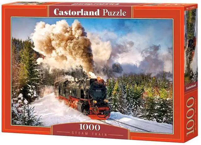 Main image of Castorland 1000 Piece Jigsaw Puzzle, Steam Train, Mountain Train, Locomotive Puzzle, Adult Puzzle, C-103409-2