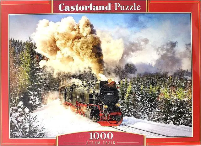 Alt view image 2 of 7 - Castorland 1000 Piece Jigsaw Puzzle, Steam Train, Mountain Train, Locomotive Puzzle, Adult Puzzle, C-103409-2