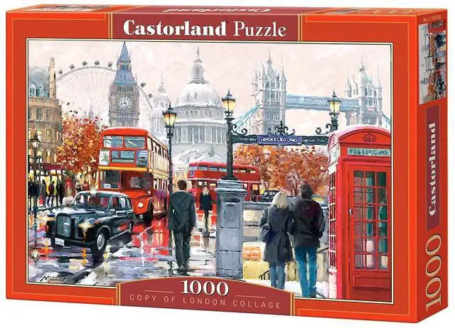 Main image of CASTORLAND 1000 Piece Jigsaw Puzzle, London Collage, Colorful Puzzle of the UK, London puzzle, European Puzzle, Adult Puzzle, Castorland C-103140-2