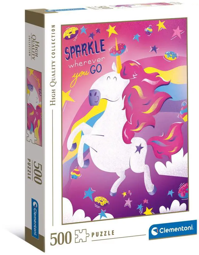 Main image of Clementoni Collection 35100, Unicorn Puzzle for Children and Adults- 500 Pieces, Ages 10 Years Plus