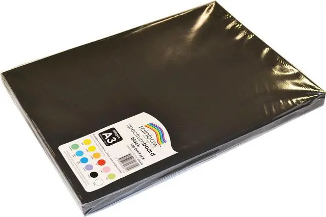 Alt view image 3 of 3 - RAINBOW Spectrum Board A3 200GSM Black Pack 100