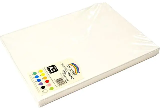 Main image of RAINBOW Spectrum Board A3 200GSM White Pack 100