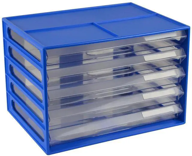 Main image of ITALPLAST Document Cabinet ITALPLAST A4 5 Drawer Blueberry(Each)