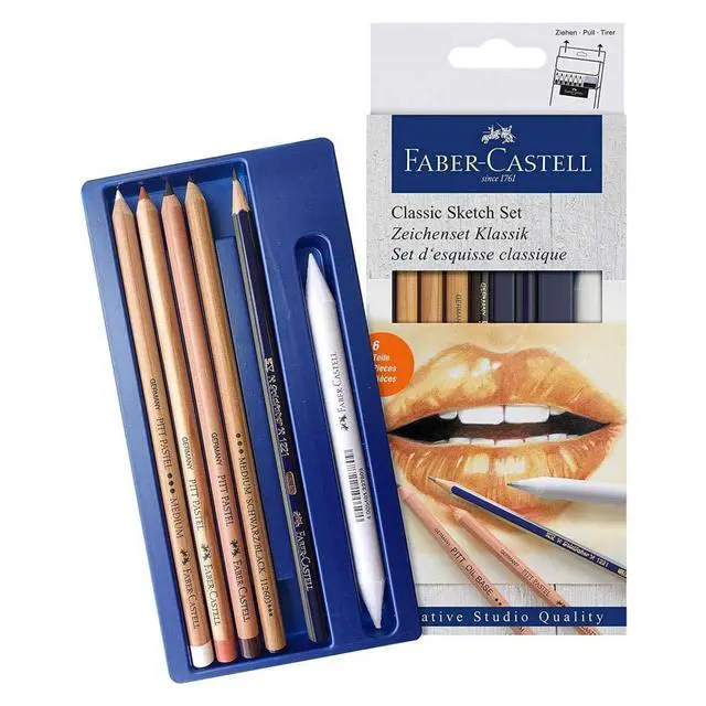 Alt view image 2 of 4 - Faber-Castell Classic Sketch Set - 6 Piece Graphite & Pastel Pencil Sketching Set