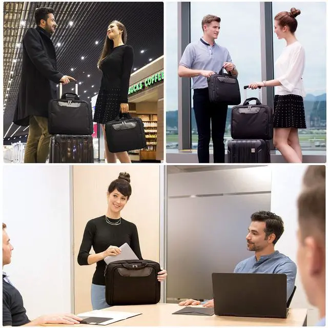 Alt view image 2 of 7 - EVERKI Advance Laptop Briefcase 16 Inch - Business Briefcase for Men & Women, Ideal Lap Top Computer Bag for Travel, Heavy Duty Laptop Bag, Mens Lap Top Messenger Carrying Case - (EKB407NCH) Black