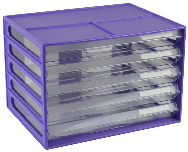 Main image of ITALPLAST Document Cabinet ITALPLAST A4 5 Drawer Grape(Each)