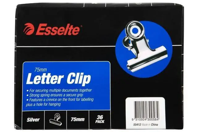 Alt view image 4 of 4 - Esselte Clip Bulldog 75mm Box 36 Chrome