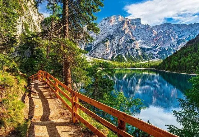 Alt view image 2 of 7 - Castorland 1000 Piece Jigsaw Puzzle, Braies Lake, Italy, Landscape Puzzle of Italy with Mountains, Dolomites, South Tyrol, Adult Puzzle, Castorland C-104109-2
