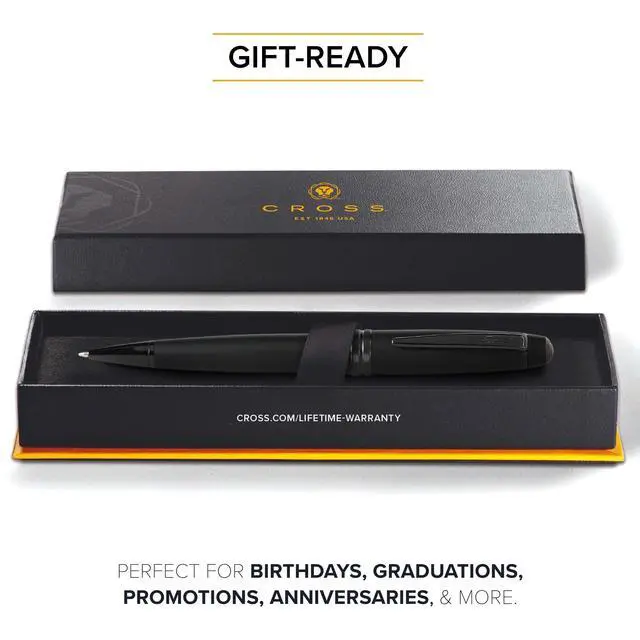 Alt view image 5 of 6 - Cross Bailey Matte Black Lacquer Ballpoint Pen - Refillable Pen for Long-Lasting Use - Smooth Writing - Comfortable Grip - Stylish Distinctive Look - Black Ink - Corporate Gifts