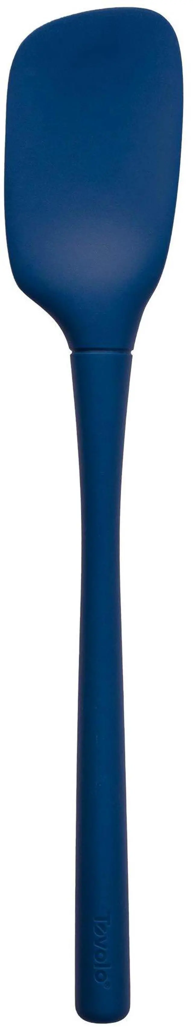 Main image of Tovolo Spoon Spatula Spoonula All Silicone Ergonomic Handle Grip Deep Indigo, Silicone Scoopula Kitchen Utensil Non Scratch Easy Clean Dishwasher Safe Heat Resistant Flex Core Scoop Spatula