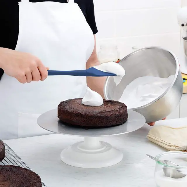Alt view image 4 of 4 - Tovolo Spoon Spatula Spoonula All Silicone Ergonomic Handle Grip Deep Indigo, Silicone Scoopula Kitchen Utensil Non Scratch Easy Clean Dishwasher Safe Heat Resistant Flex Core Scoop Spatula