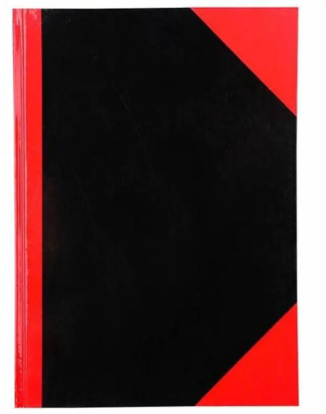 Main image of Cumberland 43111 Black & Red Notebook Gloss Cover A4 100, Leaf