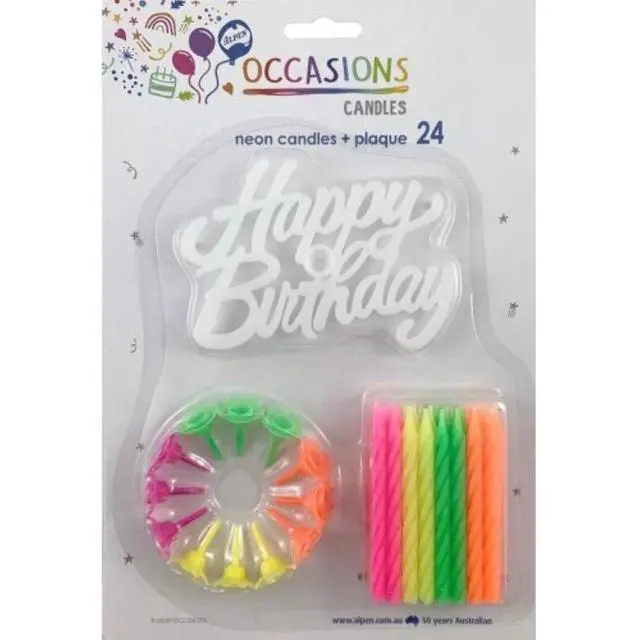 Alt view image 2 of 3 - ALPEN CANDLES ALPEN B/DAY W/HOLDER & PLAQUE 24'S