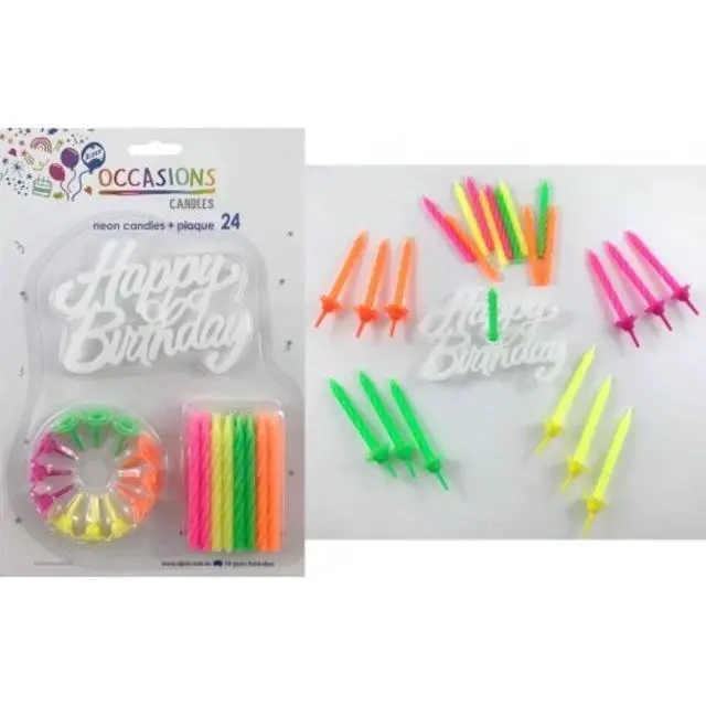 Alt view image 3 of 3 - ALPEN CANDLES ALPEN B/DAY W/HOLDER & PLAQUE 24'S