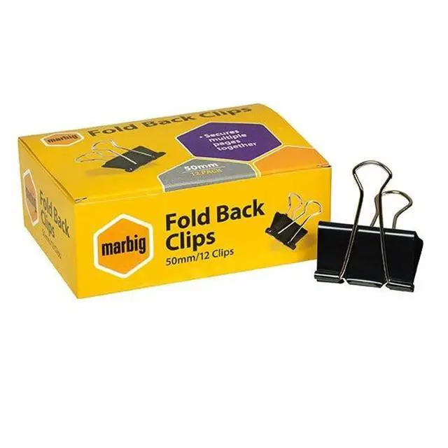 Alt view image 3 of 4 - MARBIG(R) Fold Back Clips 50mm Box 12 87050
