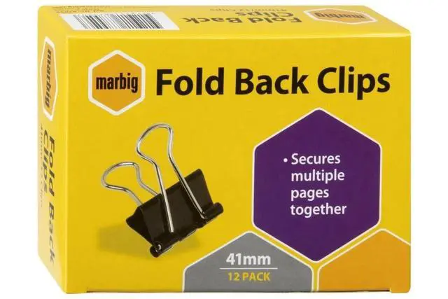 Alt view image 2 of 4 - MARBIG(R) Fold Back Clips 41Mm Box 12 87055