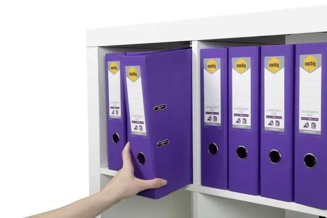 Alt view image 5 of 6 - Marbig Lever Arch File A4 Pe Purple