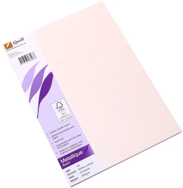 Main image of Quill Board A4 Metallique Mother/Pearl 285gsm (Pack of 25)