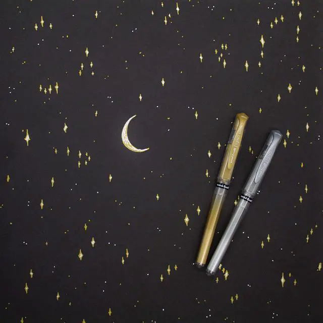Alt view image 2 of 2 - Uni Ball Silver Signo Pen Broad Metallic Gel Ink Rollerball Metal 1mm Tip Nib 0.65mm Line Width With Rubber Grip UM-153 (Pack Of 12)