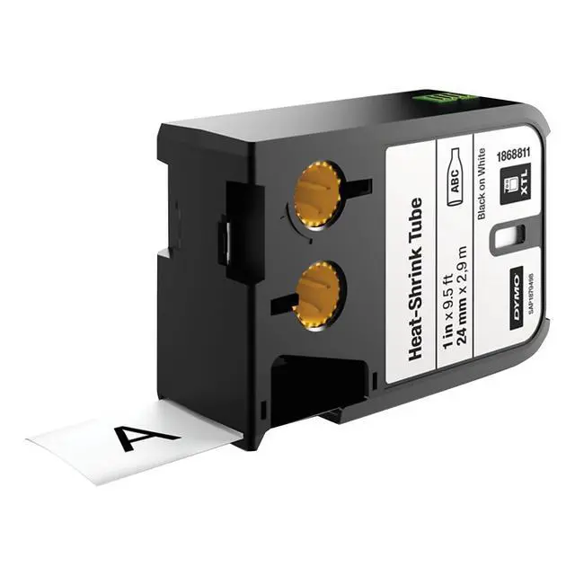 Alt view image 4 of 4 - DYMO XTL Heat-Shrink Tube Labels 1" x 8.9' Black on White