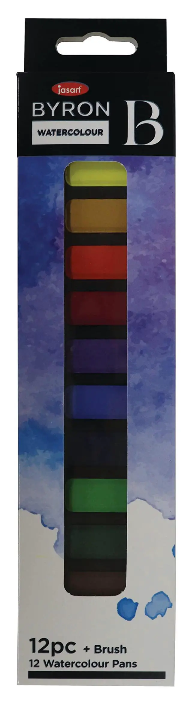 Main image of Jasart Byron Watercolour Pan Tin (12 Pieces Set)