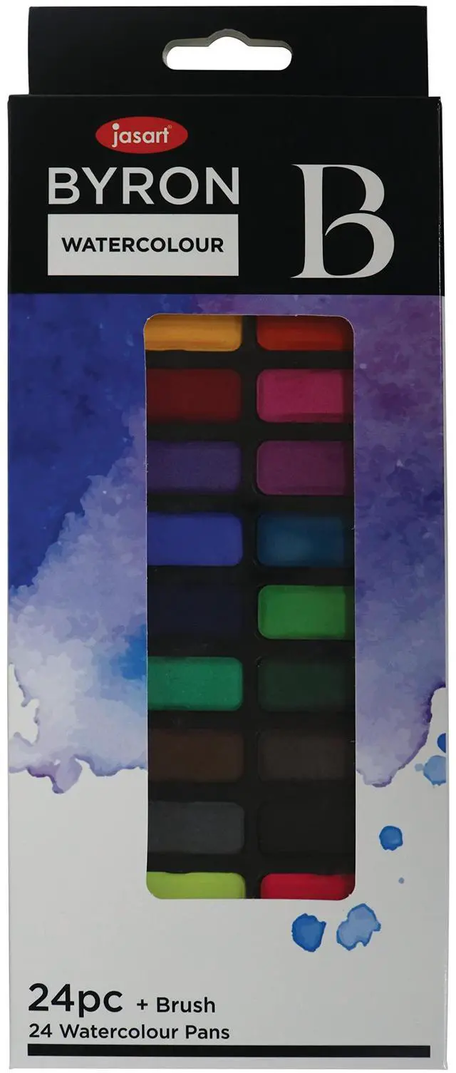 Main image of Jasart Byron Watercolour Pan Tin (24 Pieces Set)