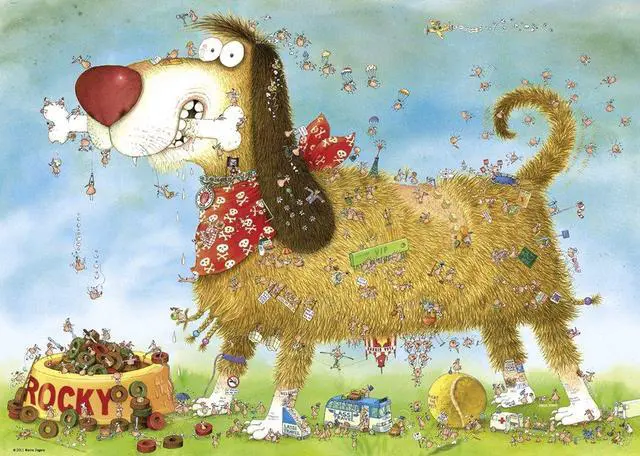 Alt view image 2 of 3 - Heye Dog's Life 1000 Piece Marino Degano Jigsaw Puzzle