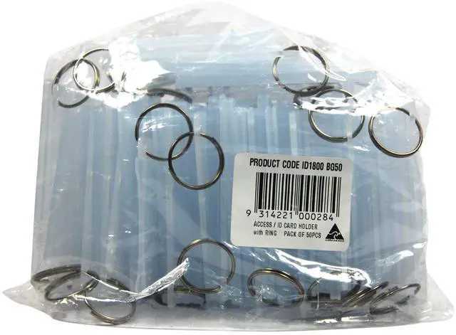 Main image of KEVRON ID18 BG50 Clear Card Holder with Ring Bag of 50 - Clear