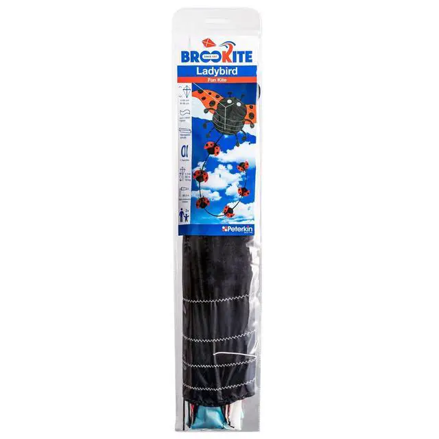 Alt view image 3 of 3 - Brookite from Peterkin | Ladybird Kite | Red and Black Ladybird Design - 49cm x 45cm - Spinnaker Nylon with 1 Handle | Kites | Outdoor Toys | Sports & Leisure | Ages 3+