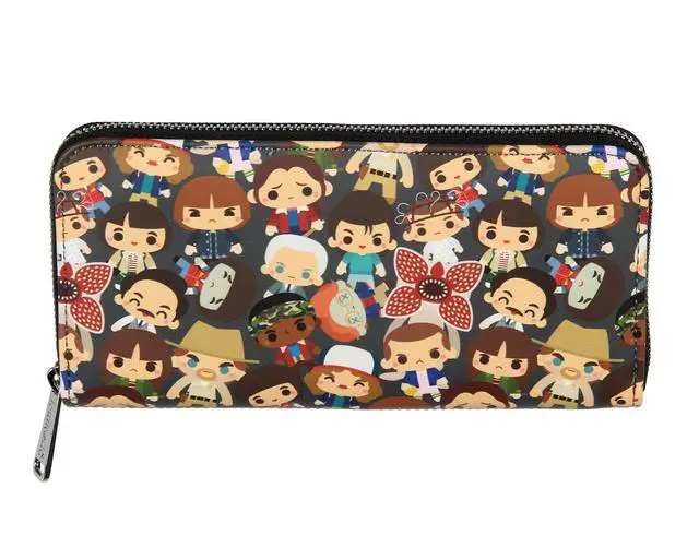 Alt view image 4 of 5 - Loungefly Stranger Things Wallet Chibi Character Faux Leather Zip Around Womens Wallet with Card Slots, Bill Pockets & ID Holder