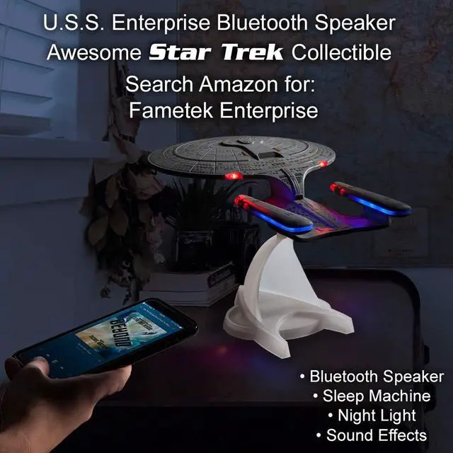Alt view image 7 of 7 - Fametek Star Trek Mr. Spock 6-Inch Mobile Wireless Bluetooth Speaker w/ 9 Quotes