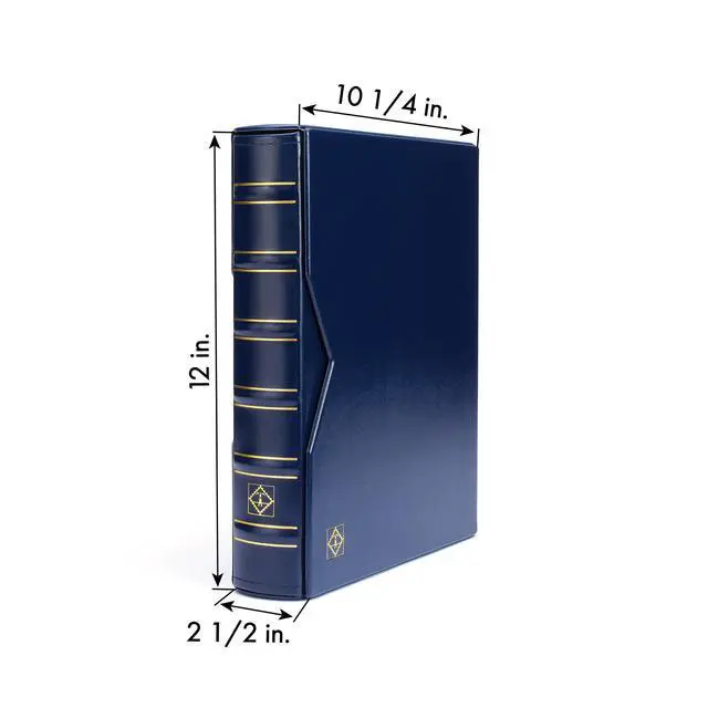 Alt view image 4 of 4 - LIGHTHOUSE - Vario Classic Binder - 4-Ring Binder with Padded Leatherette Cover and Slipcase for up to 50 Sheets - Blue
